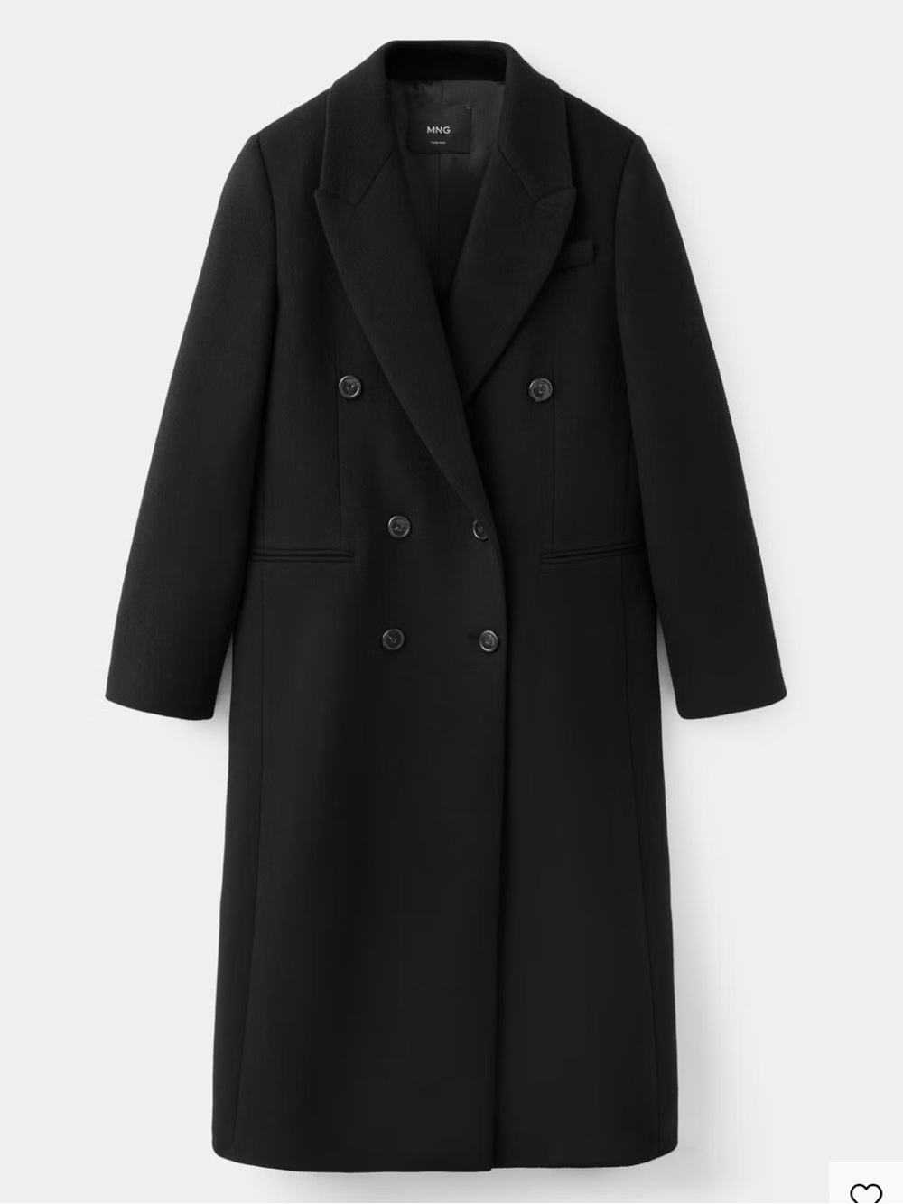 MANGO $369 DOUBLE-BREASTED VIRGIN WOOL COAT